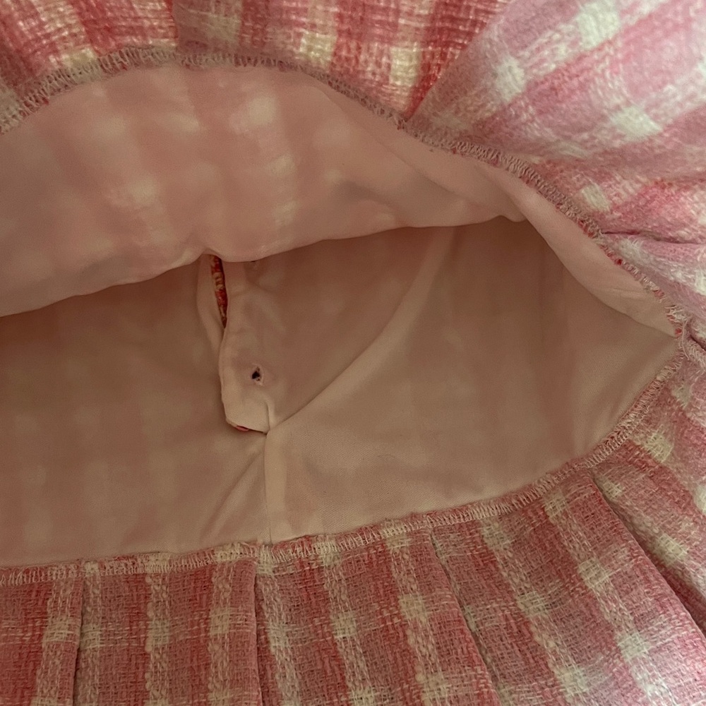 Badgley Mischka Pink and Cream Textured Girl’s Dress w/ Matching Purse Size 8 - Picture 11 of 14